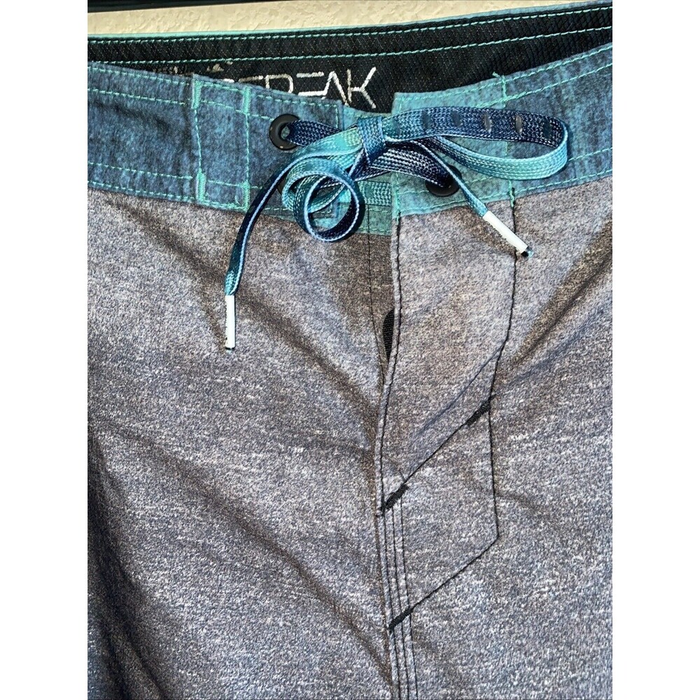 O Neill Board Swim Shorts Men 40 Super freak Surf Beach Stretch Zip Pocket Gray - Picture 2 of 10